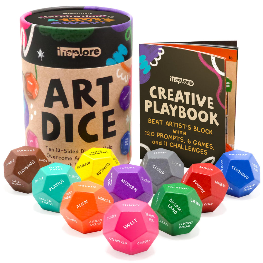 Insplore Art Dice - Ten 12-Sided Dice for Beating Artist's Block