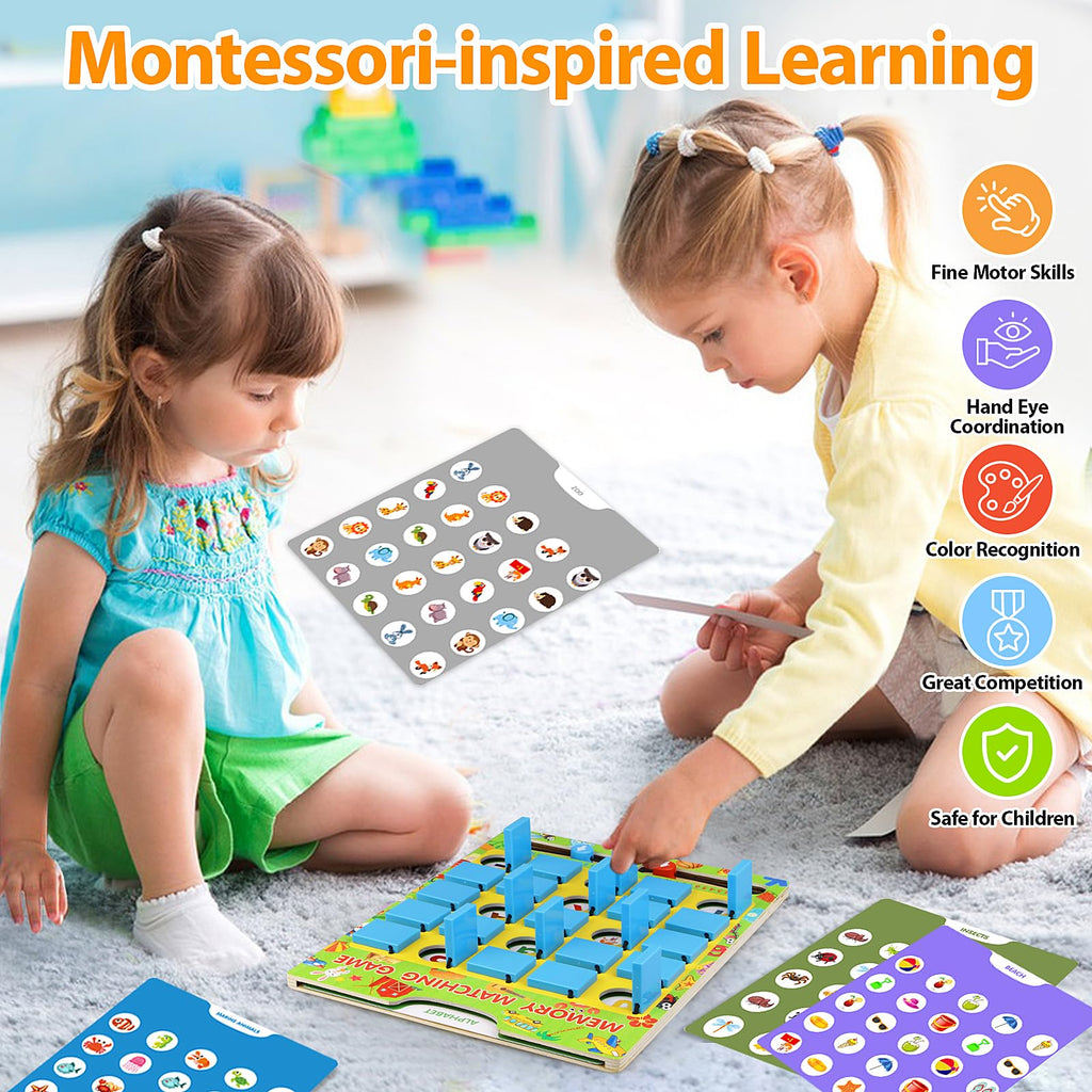 Wooden Matching Memory Game for Kids