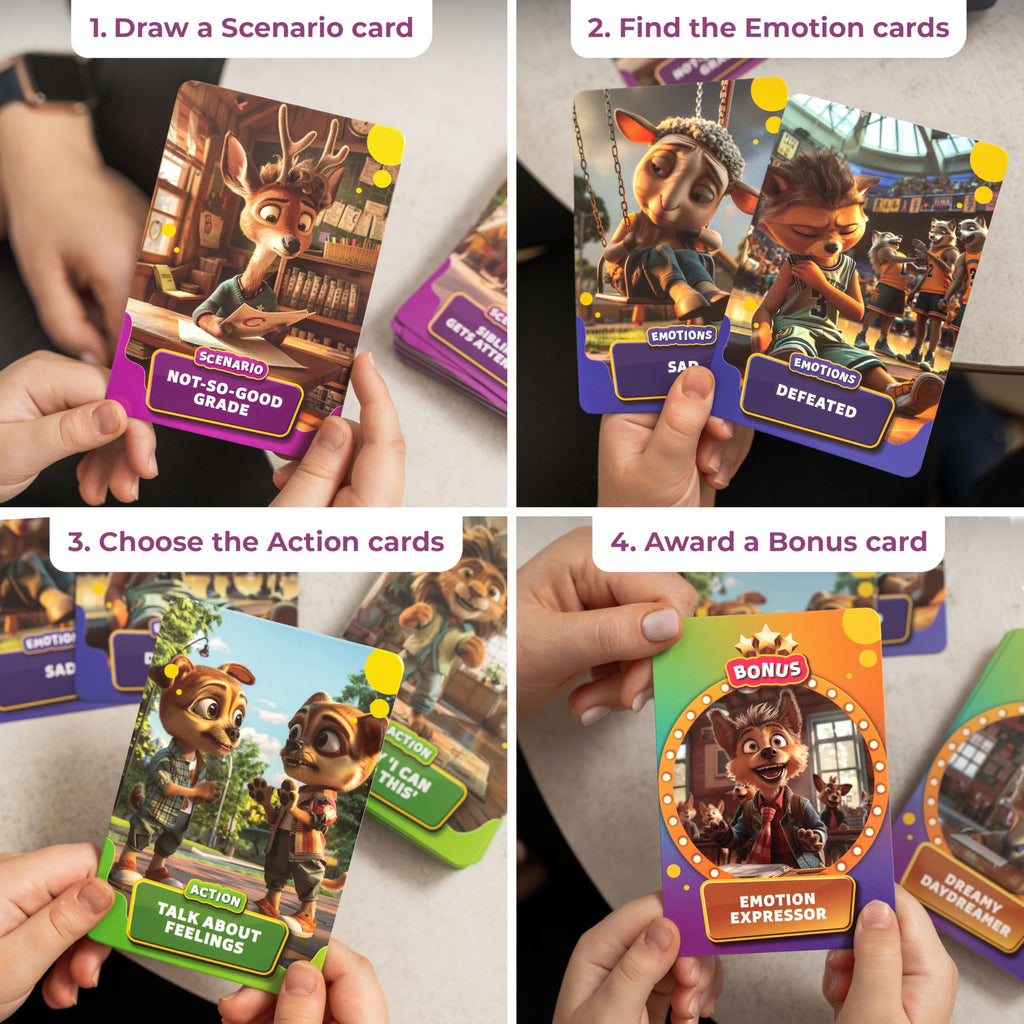 Emotions & Feelings Rumble Cards, SEL Therapy & Social Skills Game for Kids