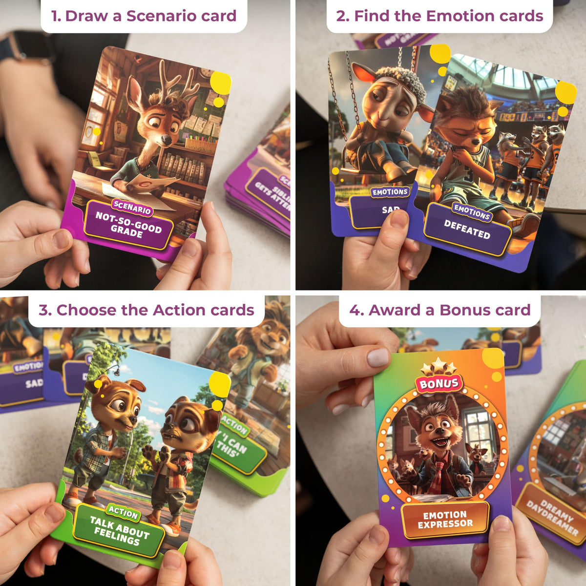 Emotions & Feelings Rumble Cards, SEL Therapy & Social Skills Game for Kids