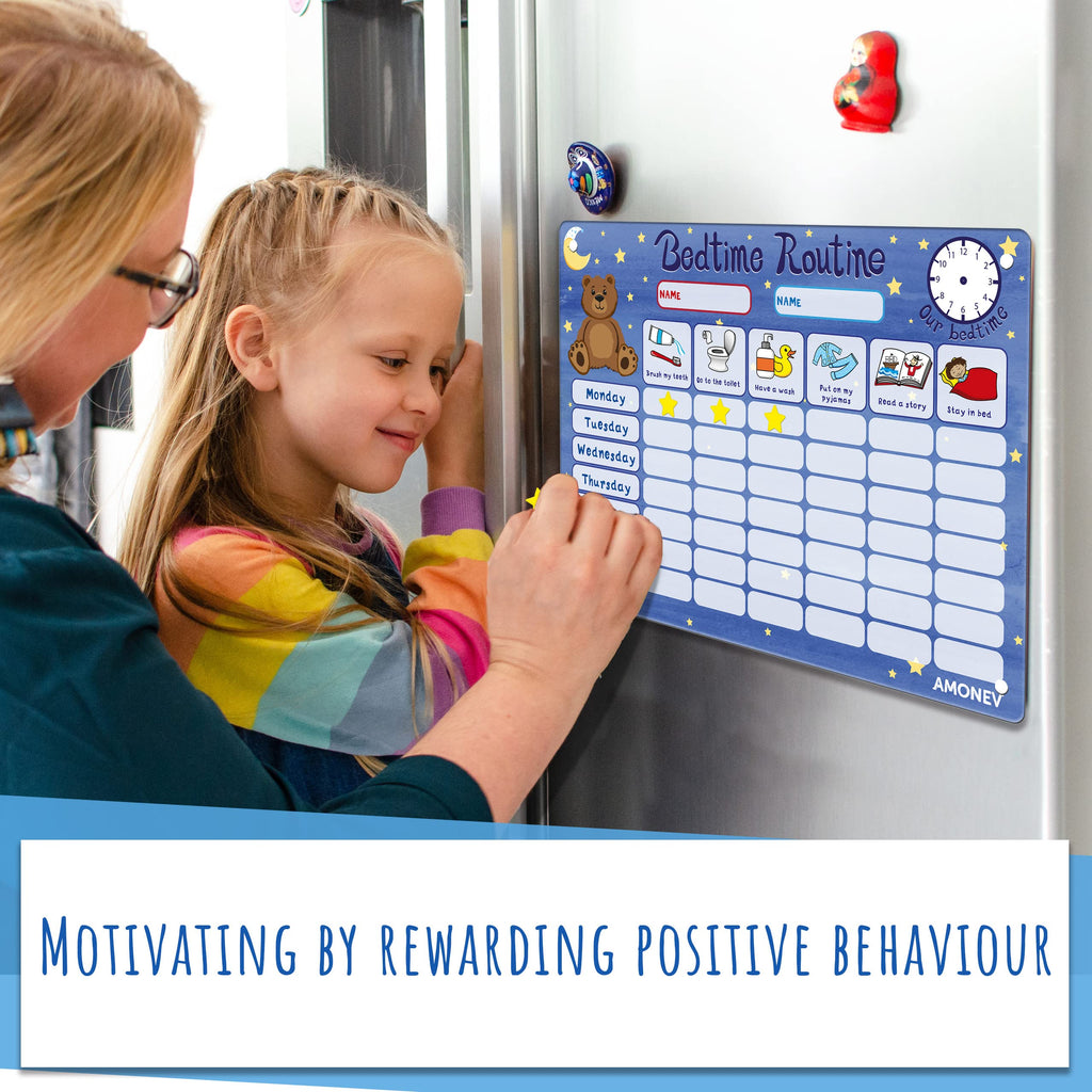 Magnetic Bedtime Routine & Reward Chart with 50 Stars