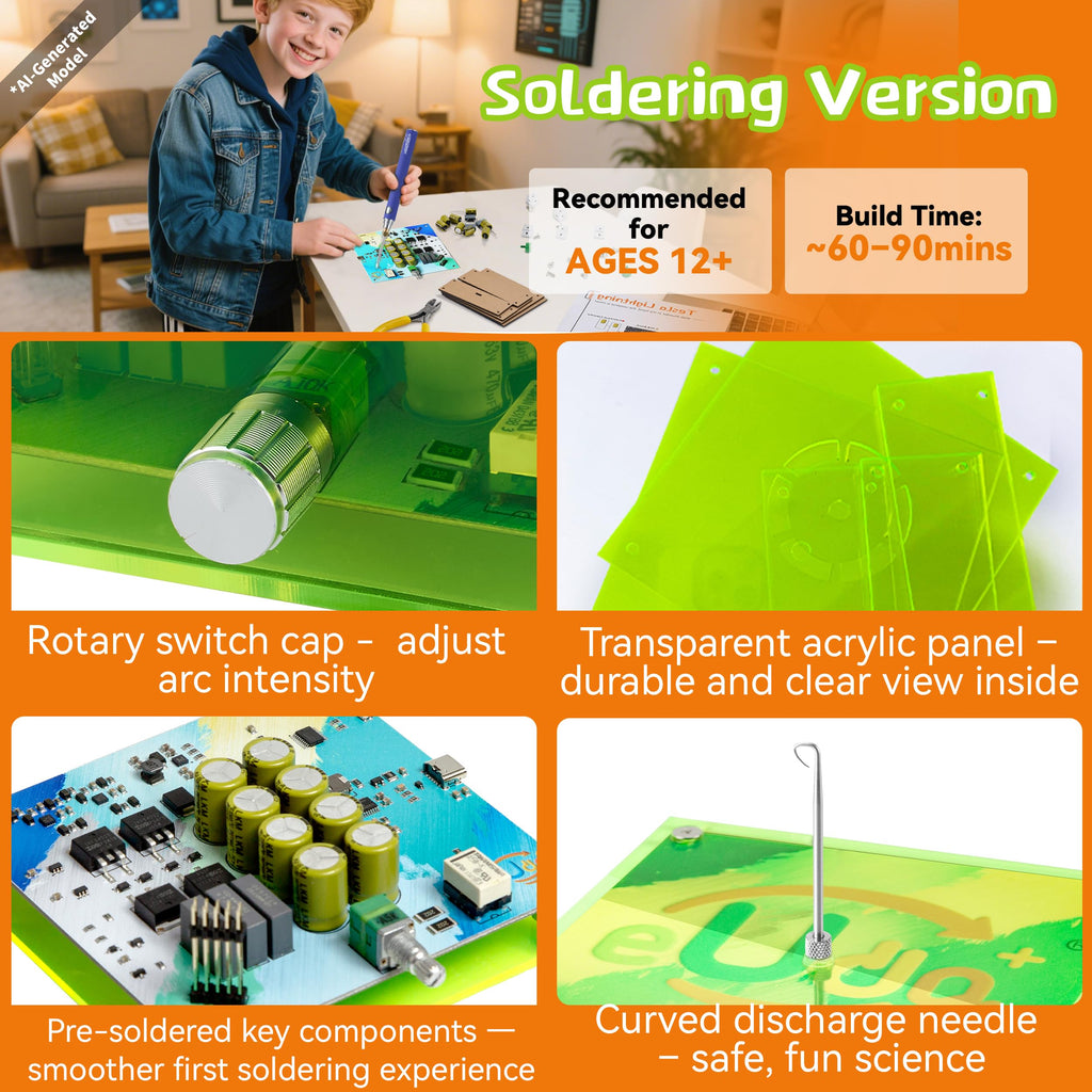eUda+ STEM Tesla Lightning Kit (Soldering Version)