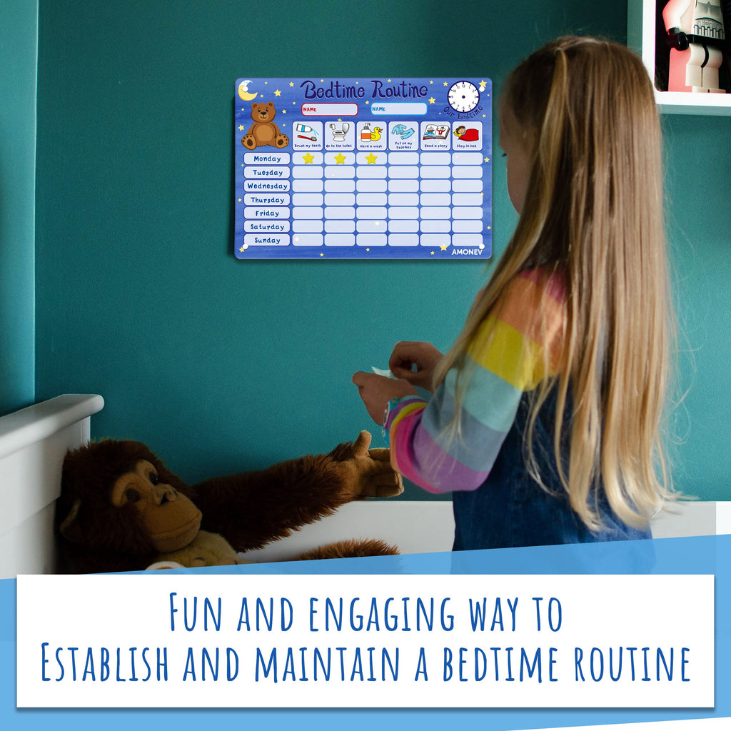 Magnetic Bedtime Routine & Reward Chart with 50 Stars